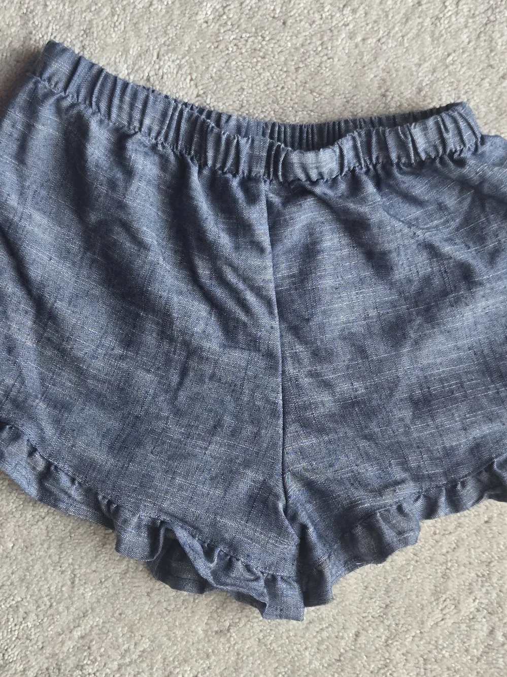 art class Chambray Ruffle-Hem High Waist Shorts - Blue